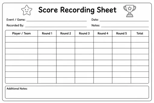 Score Recording Sheet