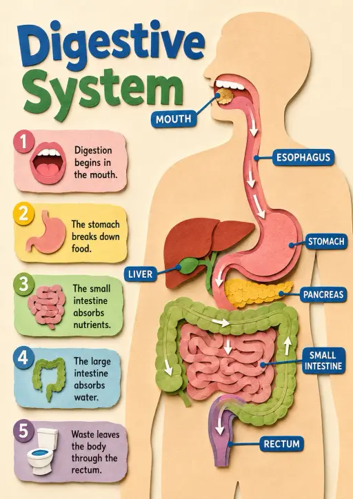 Digestive System Human Body Infographic