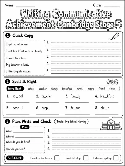 Writing Communicative Achievement Cambridge Stage 5