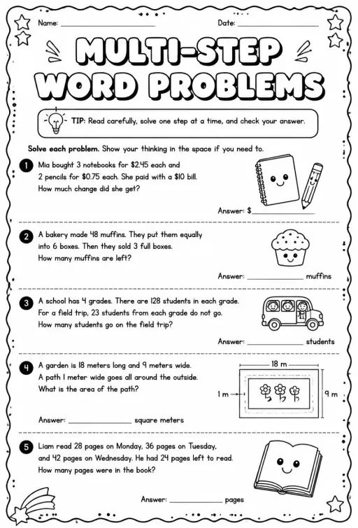 Multi-step word problems