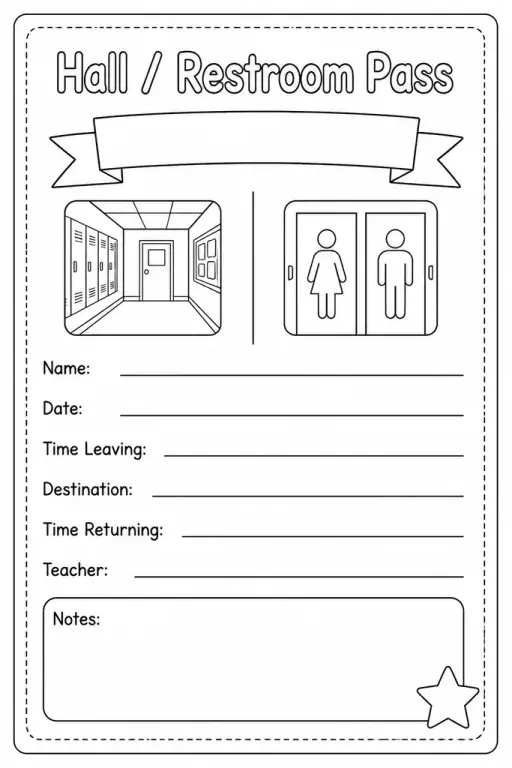 Hall / Restroom Pass