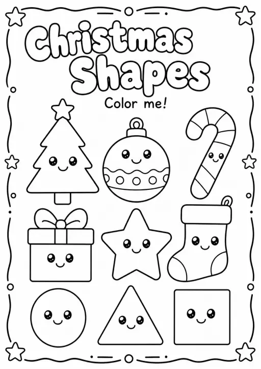 Christmas Shapes Coloring Page