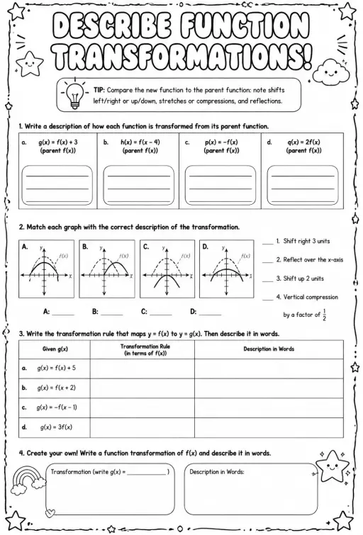 Describe function transformations