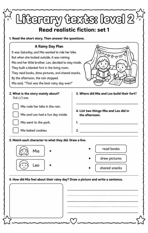 Read realistic fiction: set 1
