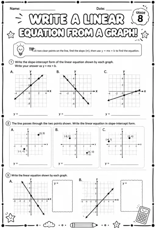 Write a linear equation from a graph