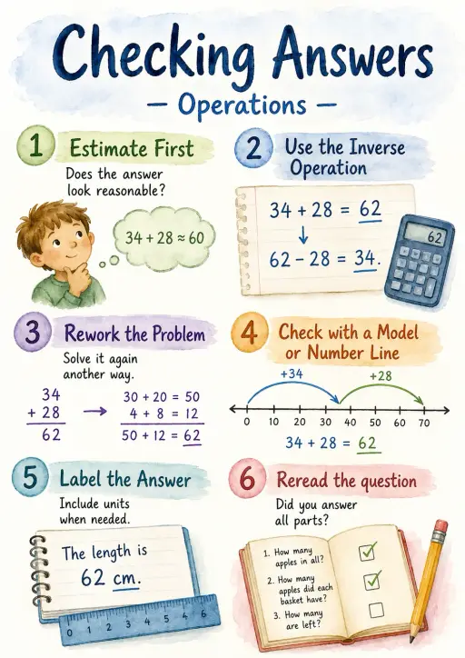 Checking Answers Operations Infographic