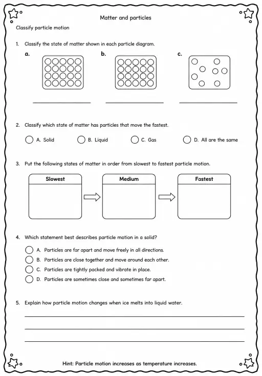 Classify particle motion
