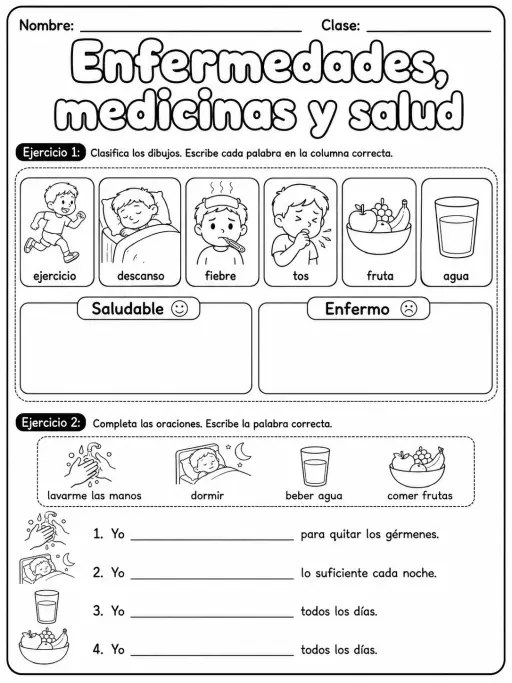 2.º grado - cuerpo humano y salud - Paquete de fichas