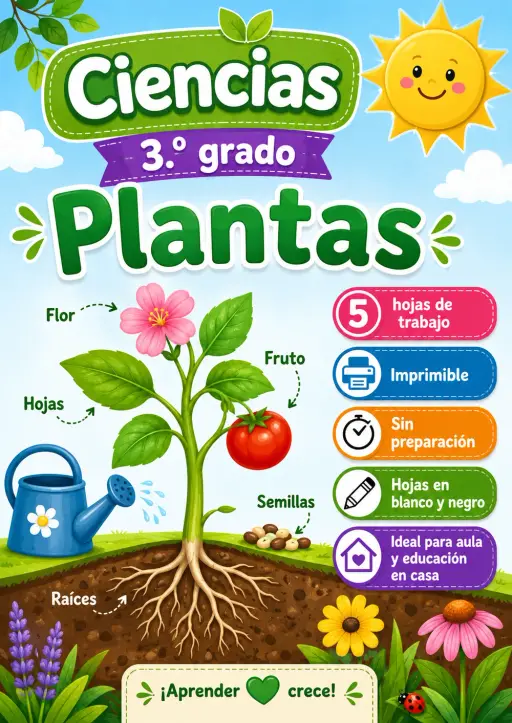 3.º grado - Plantas - Paquete de ciencias en español