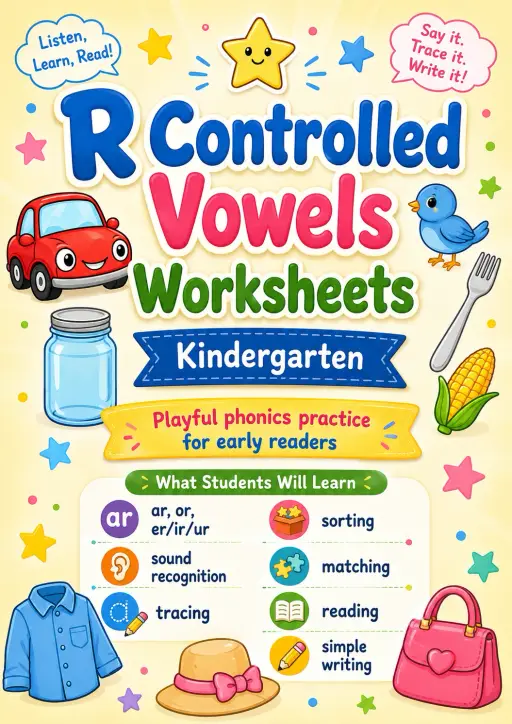 R Controlled Vowels Worksheets Worksheet Pack