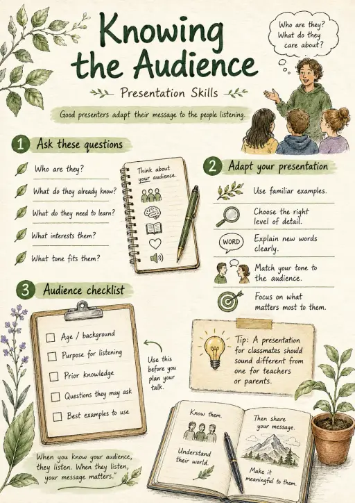 Knowing the Audience Presentation Skills Infographic