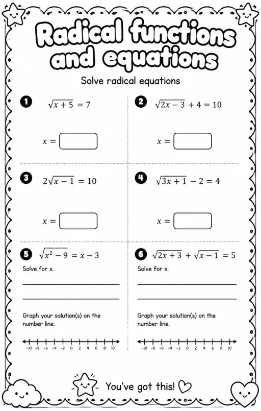 Solve radical equations