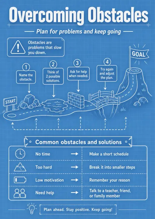 Overcoming Obstacles Goals Infographic
