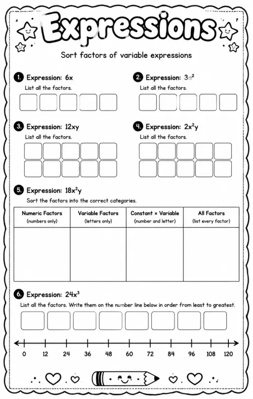 Sort factors of variable expressions