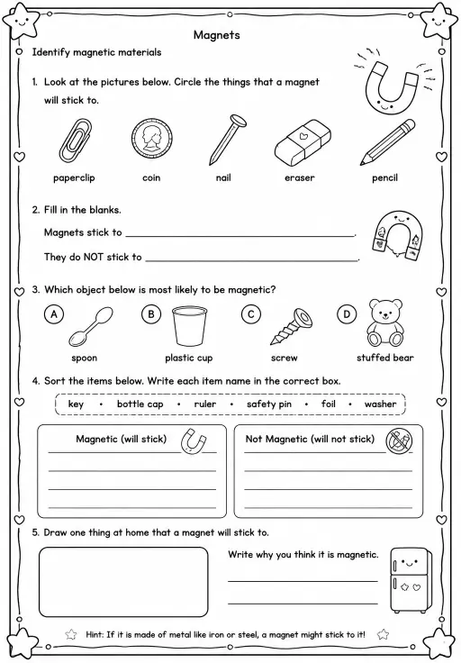 Identify magnetic materials