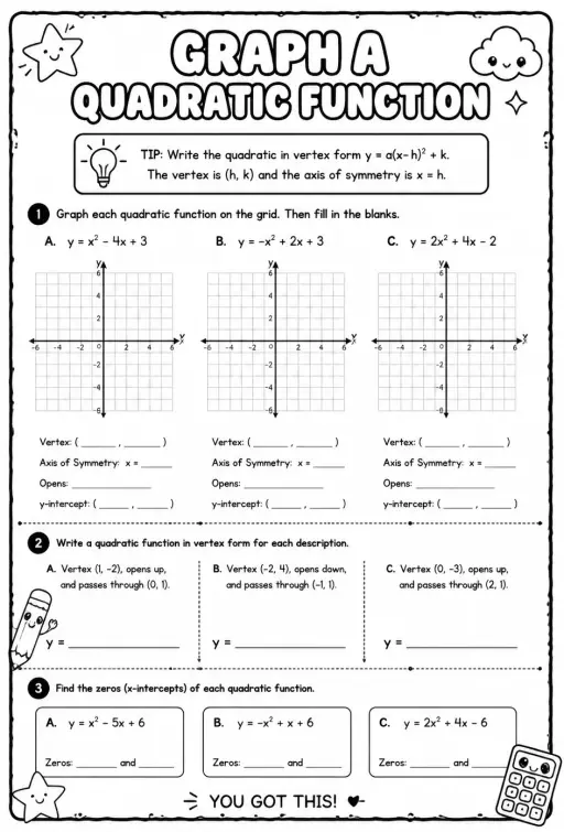 Graph a quadratic function