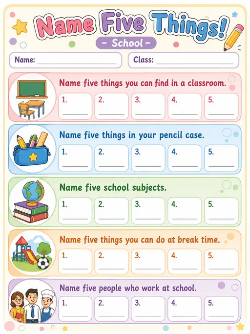 Name Five Things!