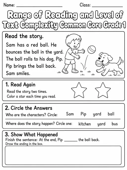 Range of Reading and Level of Text Complexity Common Core Grade 1