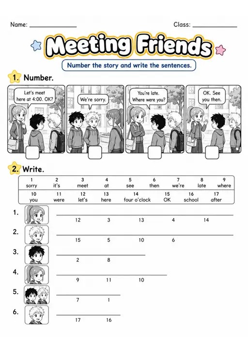 Meeting Friends | Grade 2 Reading Worksheet