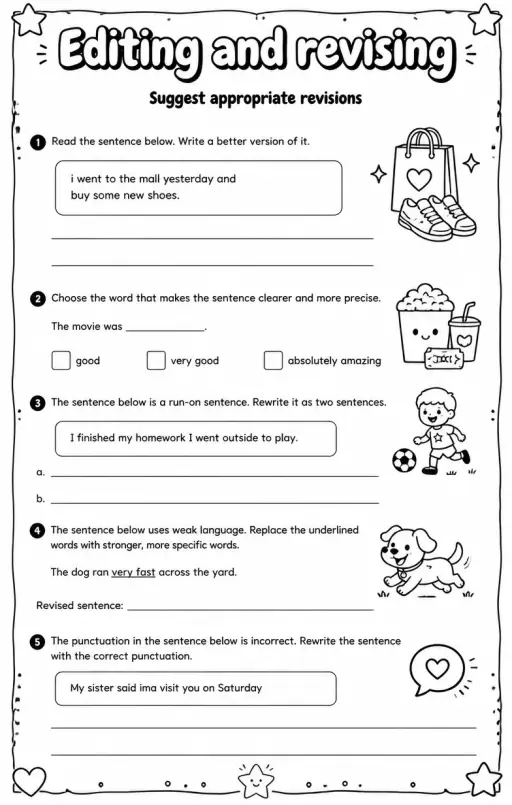 Suggest appropriate revisions