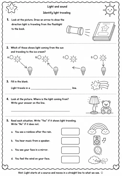 Identify light traveling