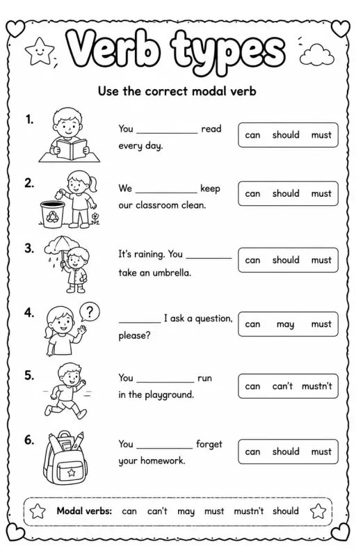Use the correct modal verb