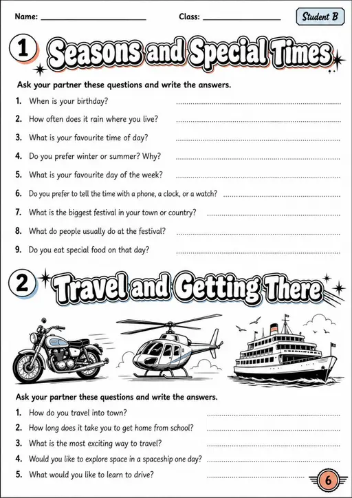 Cambridge Flyers - Seasons and Special Times - Practice 2 | Free Worksheet