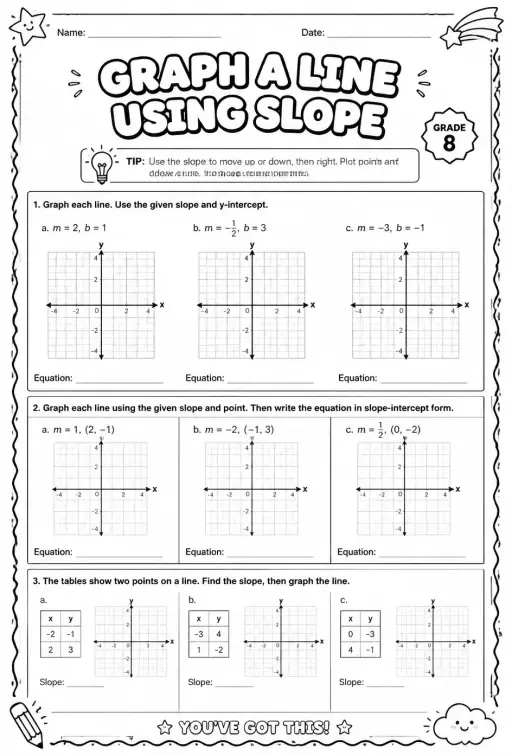 Graph a line using slope