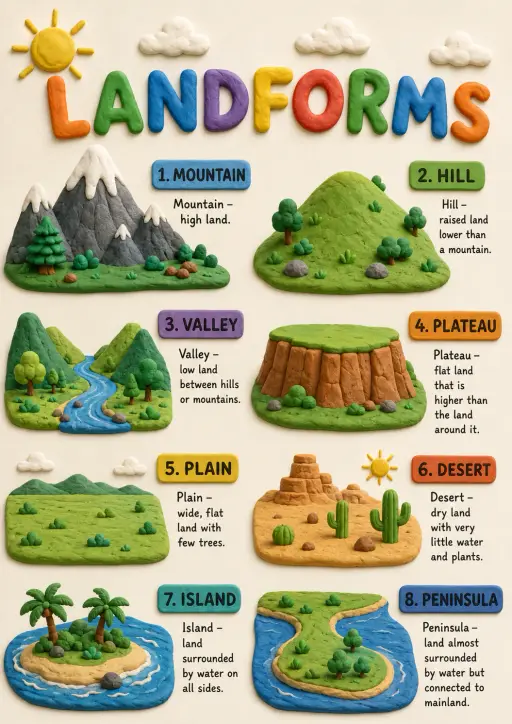 Landforms Geography Infographic