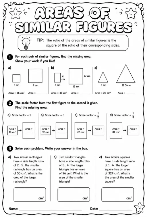 Areas of similar figures