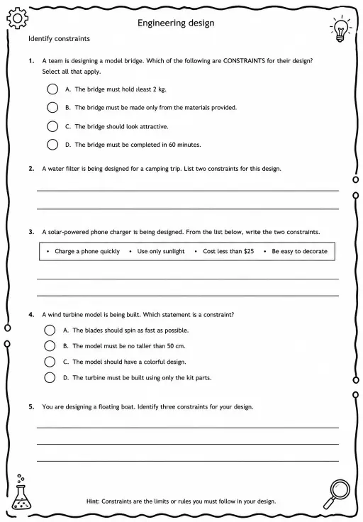 Identify constraints