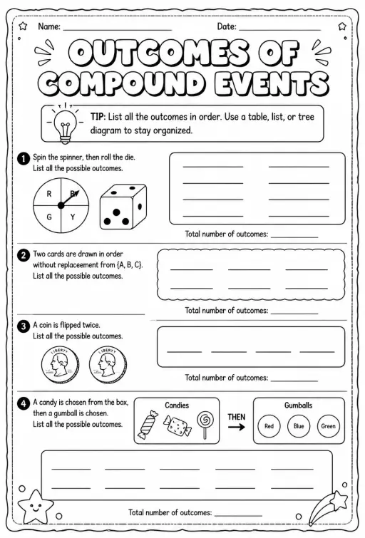 Outcomes of compound events