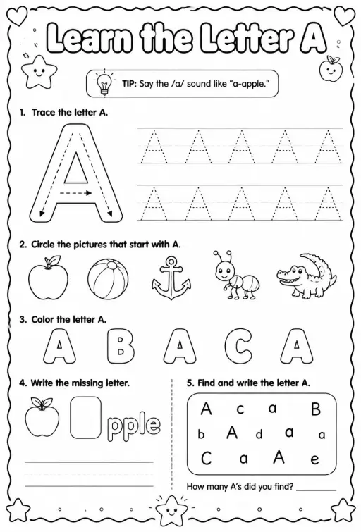 Learn the letter A