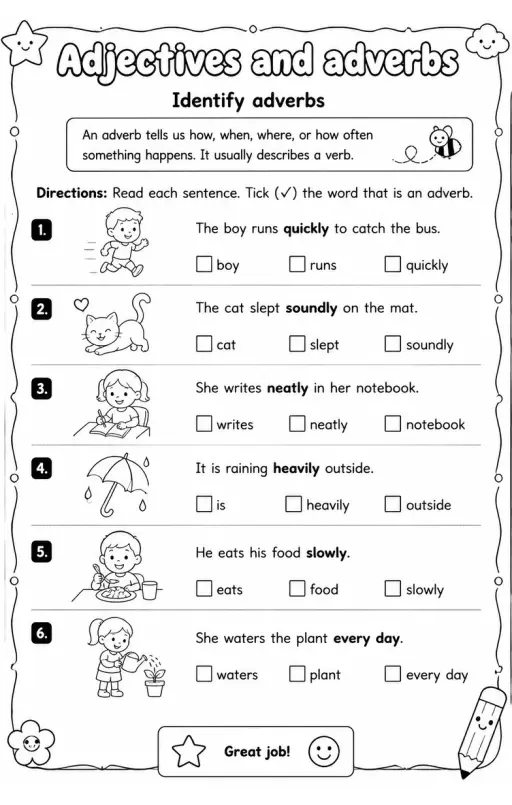 Identify adverbs