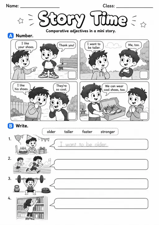 Story Time | Grade 2 Grammar Worksheet