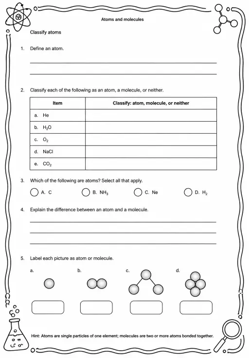 Classify atoms