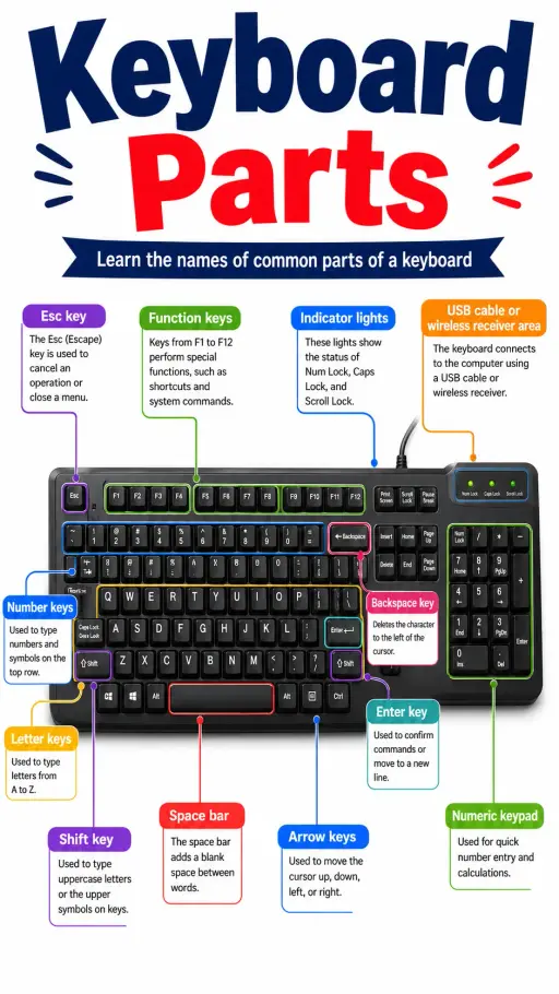 Keyboard Parts Infographic