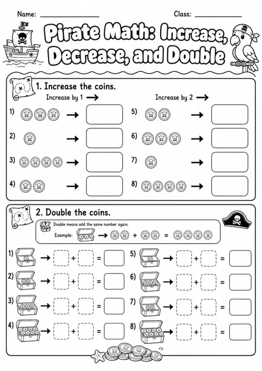 Pirate Math: Capacity and Volume Worksheet Pack
