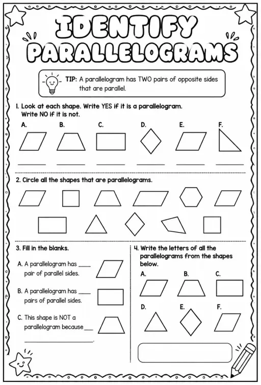 Identify parallelograms