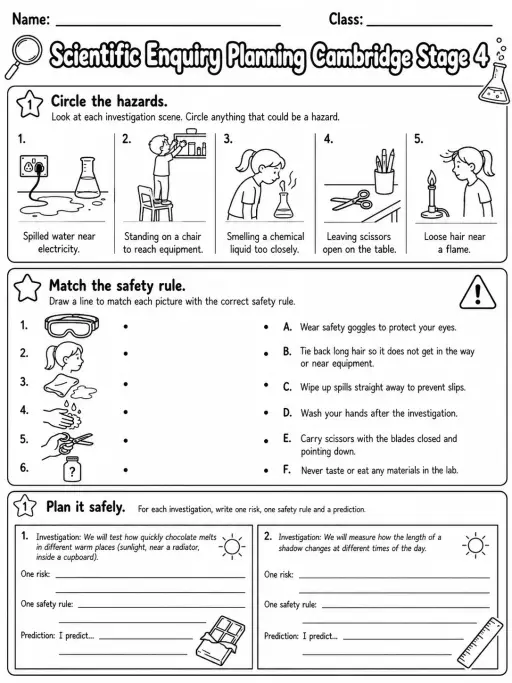 Scientific Enquiry Planning Cambridge Stage 4