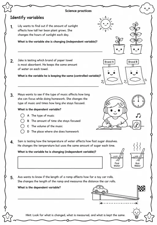Identify variables