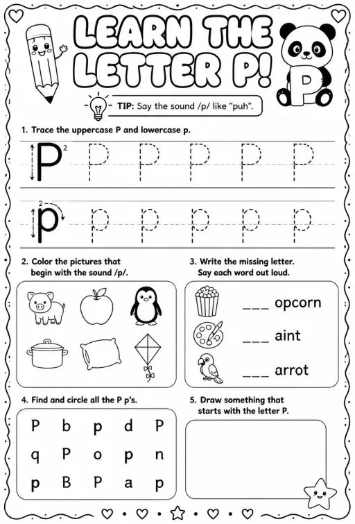 Learn the letter P