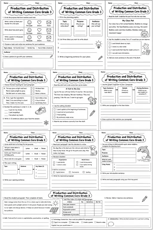 Production and Distribution of Writing Common Core Grade 3
