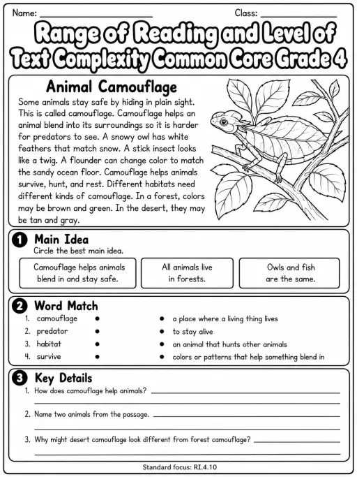 Range of Reading and Level of Text Complexity Common Core Grade 4