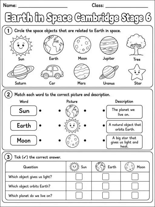 Earth in Space Cambridge Stage 6