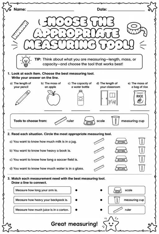 Choose the appropriate measuring tool