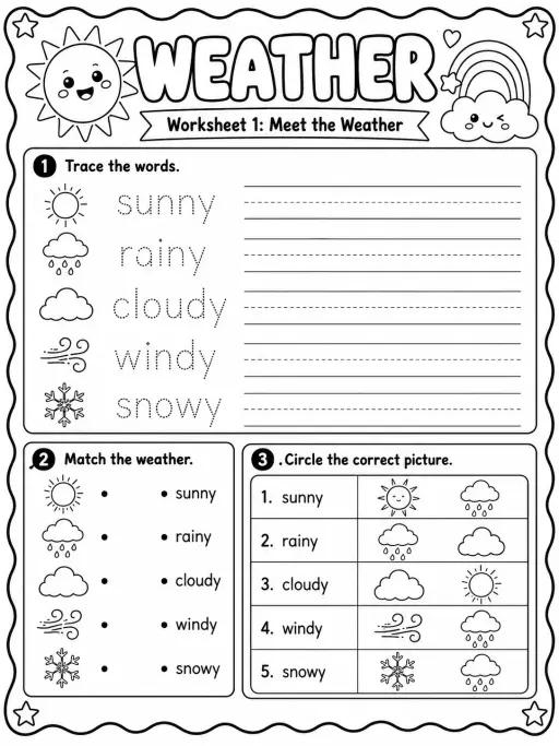 Weather Worksheet Pack - Set 2