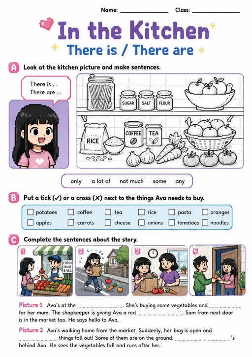 Cambridge MOVERS - In the Kitchen | Free Worksheet