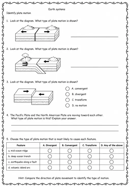 Identify plate motion