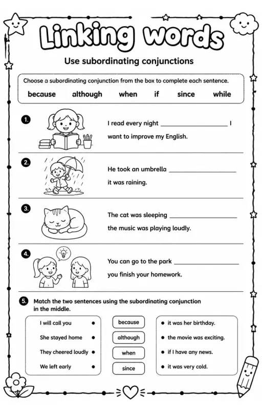 Use subordinating conjunctions
